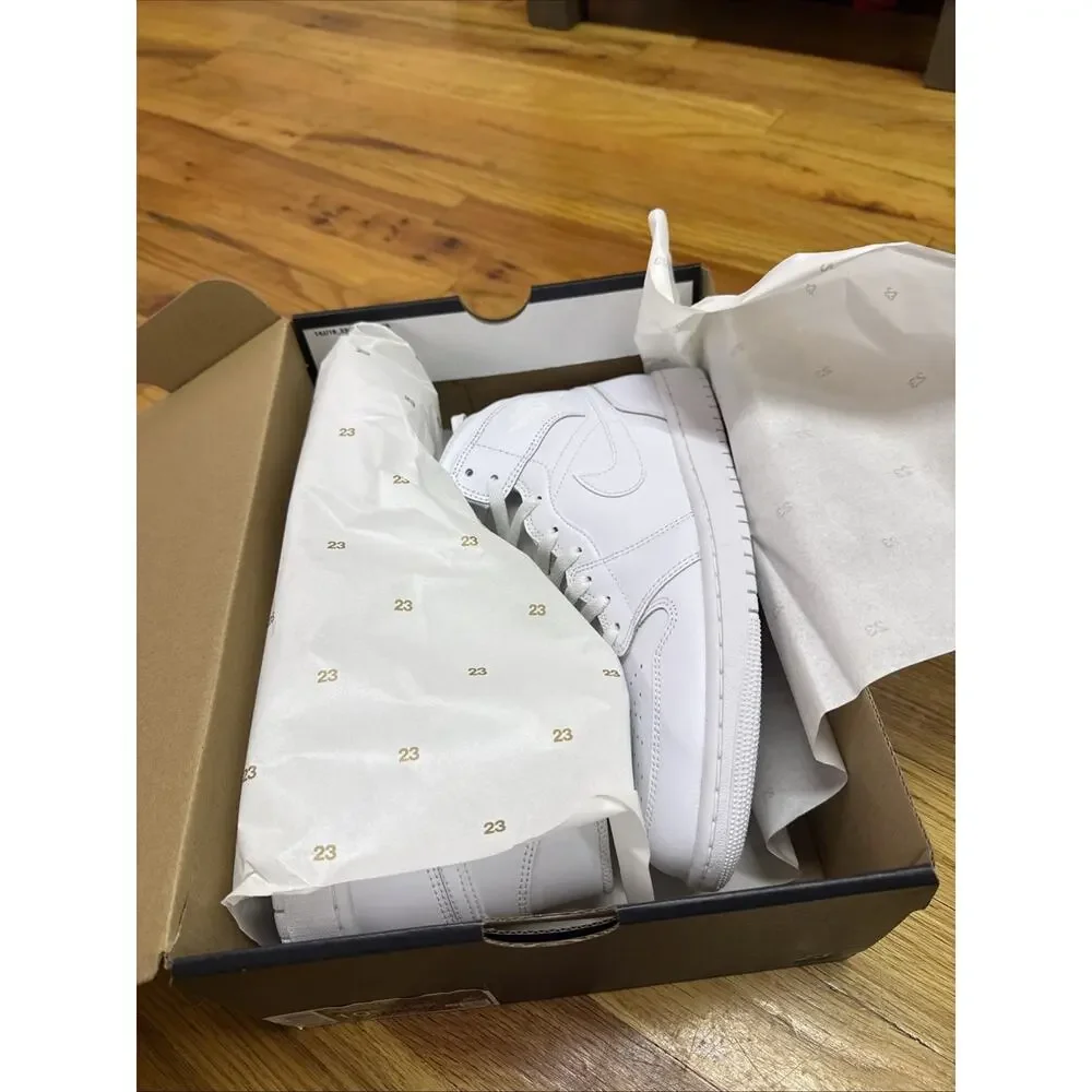 Men's Jordan 1 Mid White/White-White (554724 136) 10.5